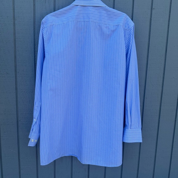 Michael Kors Light Blue and White Checked Dress Shirt - Picture 4 of 7